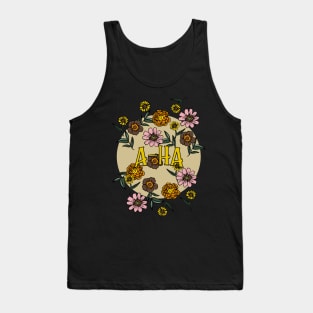 A-Ha Name Personalized Flower Retro Floral 80s 90s Name Style Tank Top